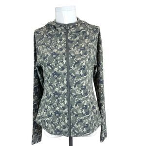 NEW FLEXURE Women’s Camo Hooded Jacket Full zip Size L